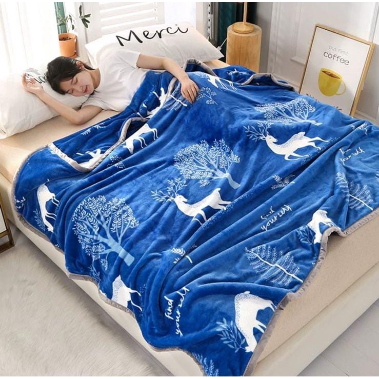 Selimut Bulu Halus Dewasa Aesthetic Jumbo 200x230 New Collection Premium