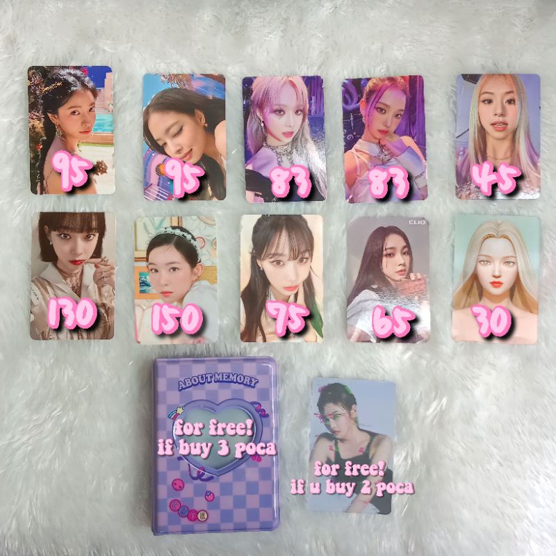 karina giselle winter ningning jennie chaeyoung irene yeri pc digipack clio rebond jasmine tuspi nun