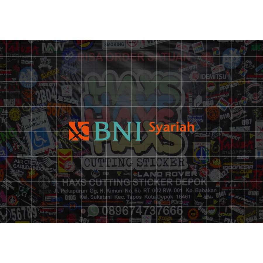 Cutting Sticker Bni Syariah 10 Cm Untuk Motor Mobil