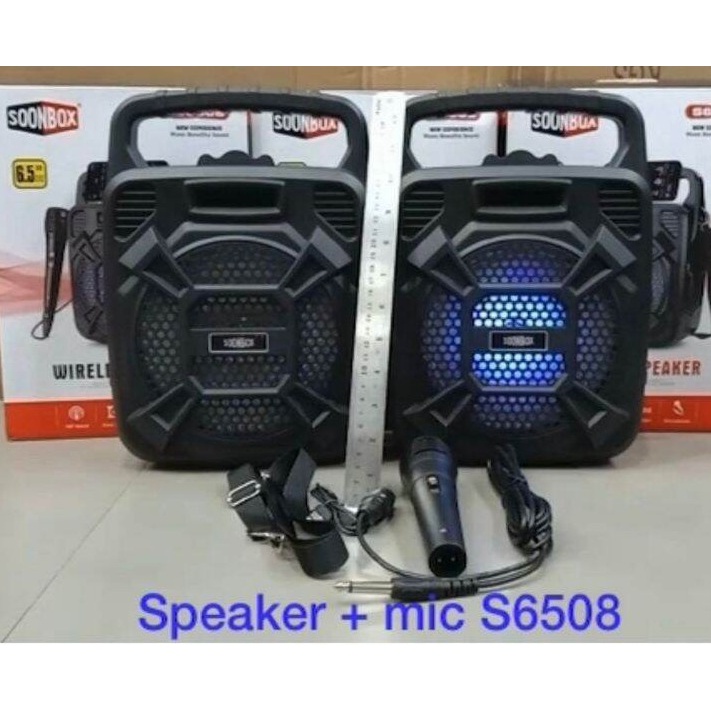 Speaker Extra Bass SOONBOX S6508 6,5inch Bluetooth Free Mic WIRELESS SPEAKER PORTABLE SPEAKER MUSIC BOX BLUETOOTH