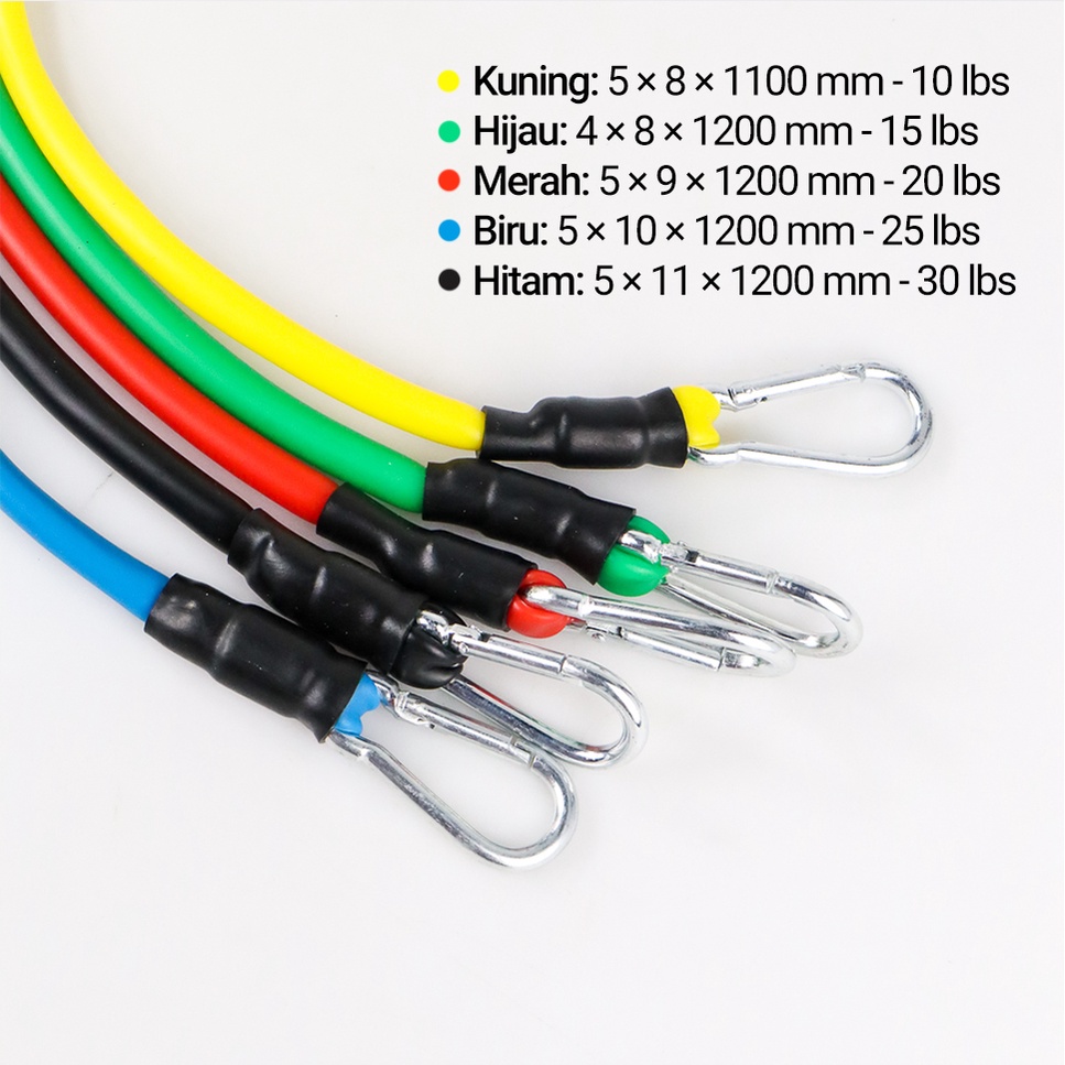 [TOSERBA_EMAK] - TaffSPORT Tali Stretching Pilates Tube Yoga Fitness You Can Do It 11 Set - R11