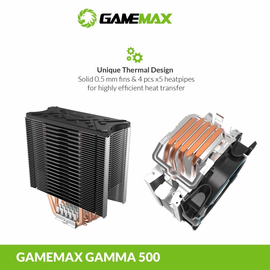 Gamemax Gamma 500 Rainbow CPU Coller - Garansi Resmi