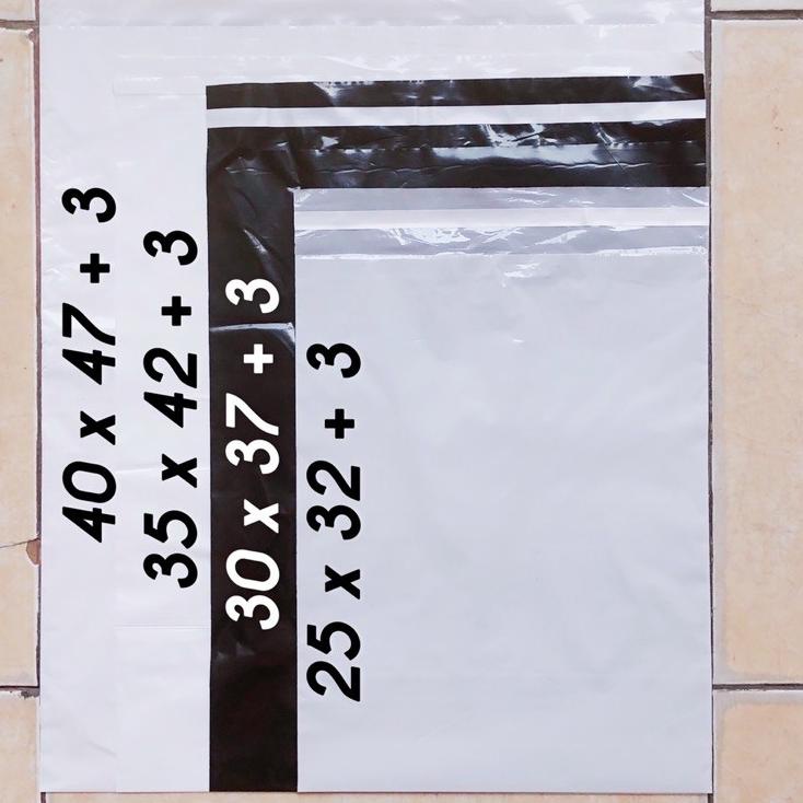 

Kejutan Promo plastik packing POLYMAILER JUMBO 40x50 0.4 100 lembar hitam putih plastik lem