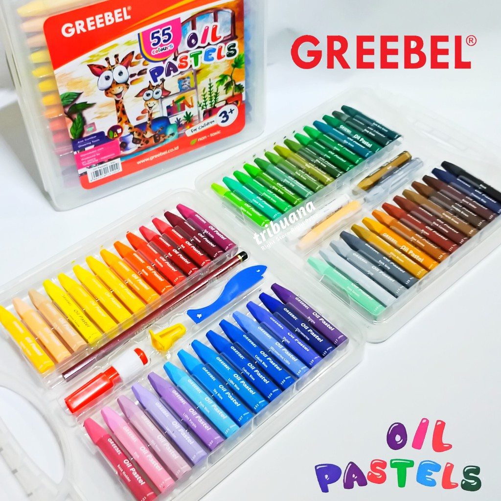 Jual CRAYON GREEBEL OIL PASTEL 55 WARNA / KRAYON / OIL PASTEL | Shopee ...