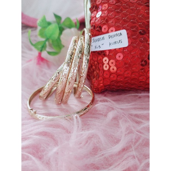 Gelang Swasa Bangkok Cembung lebar 5mm Remaja Dan Dewasa Kurus DM 5cm