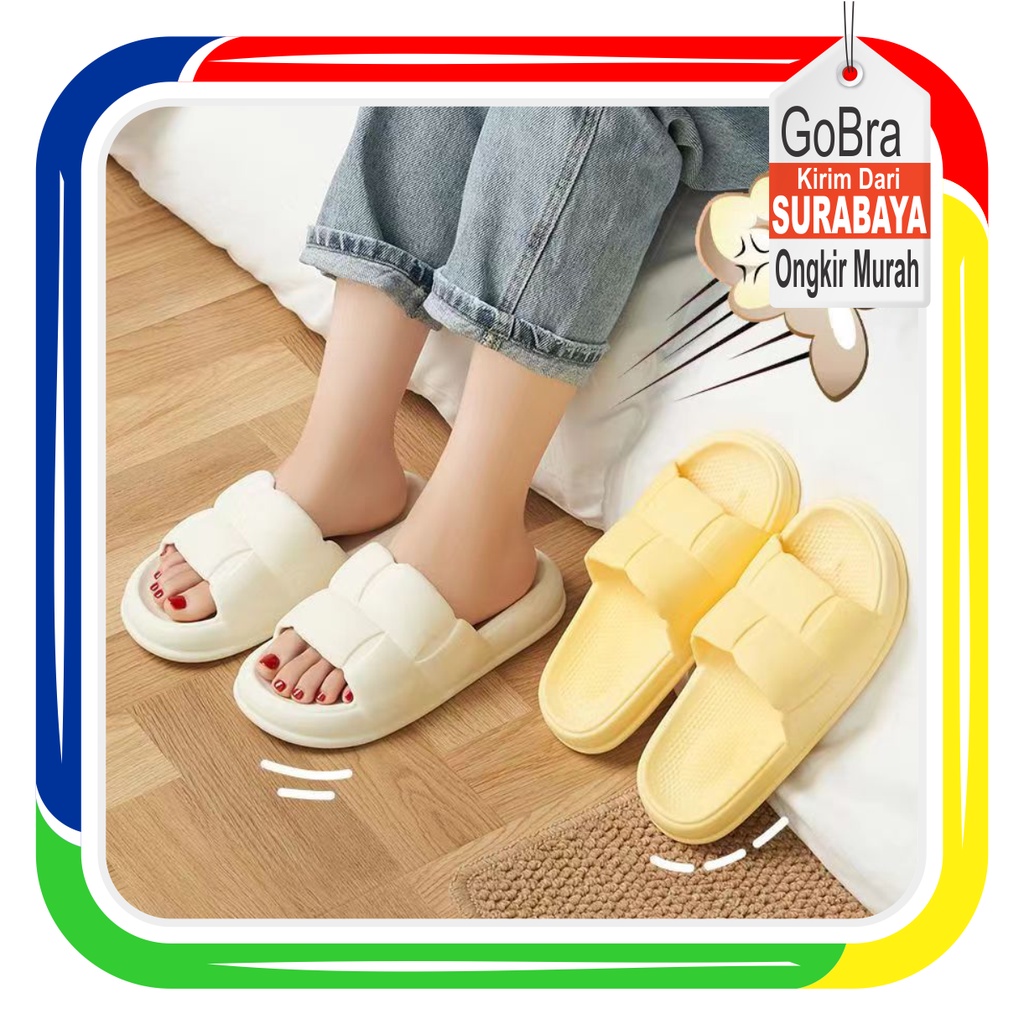 Gobra ♕ SA015 Sandal Empuk Eva Rumah Polos Simple Sendal Warna Ringan Santai Empuk Import Murah