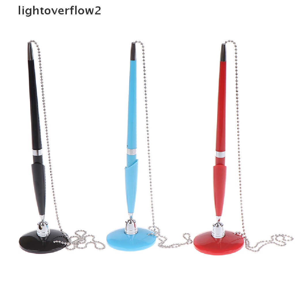 (lightoverflow2) Pulpen Dengan Tali Hitam Bahan metal Untuk Kantor / Sekolah