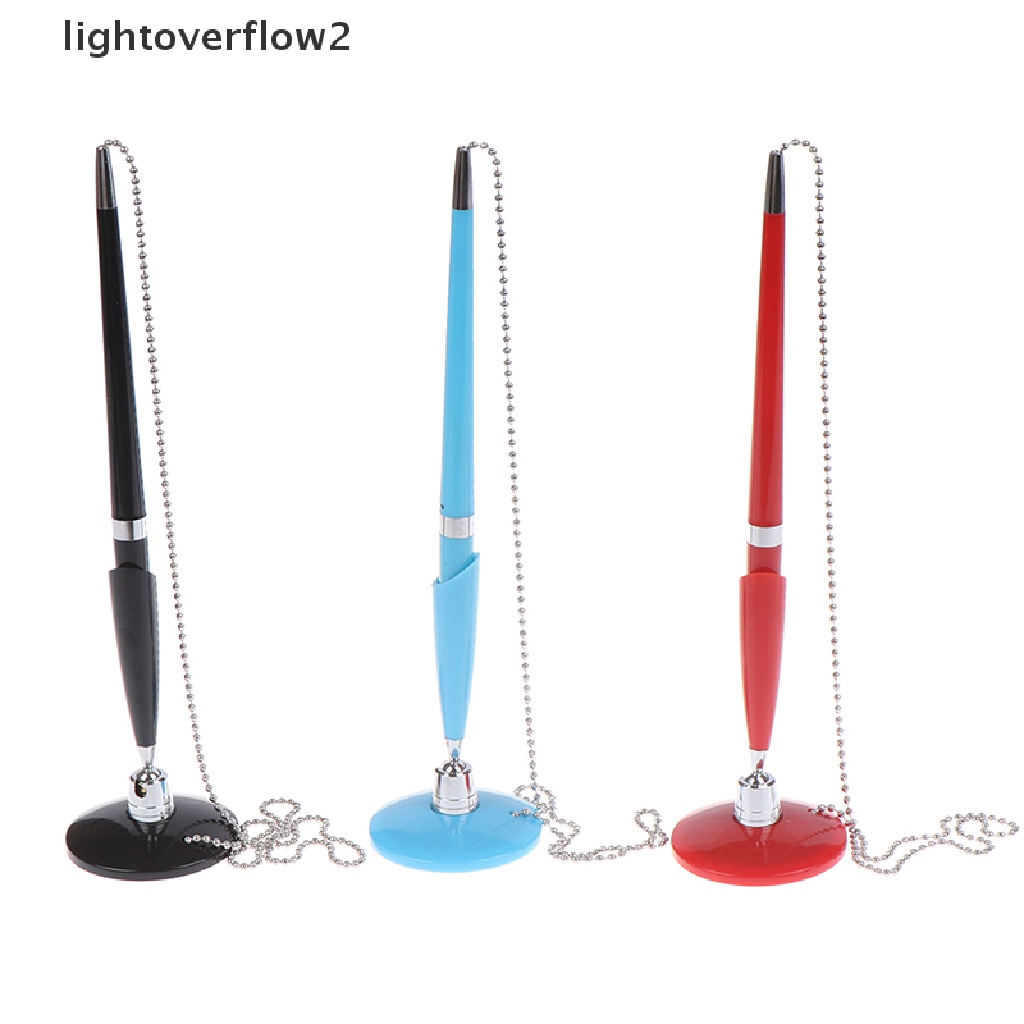 (lightoverflow2) Pulpen Dengan Tali Hitam Bahan metal Untuk Kantor / Sekolah