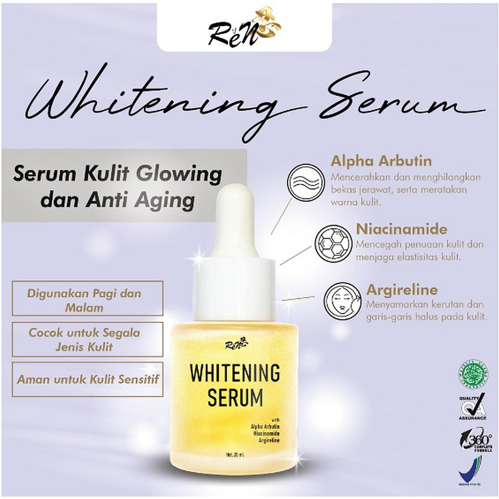 REN Whitening Serum 20ml - Serum Wajah - Pencerah Wajah - Serum Muka