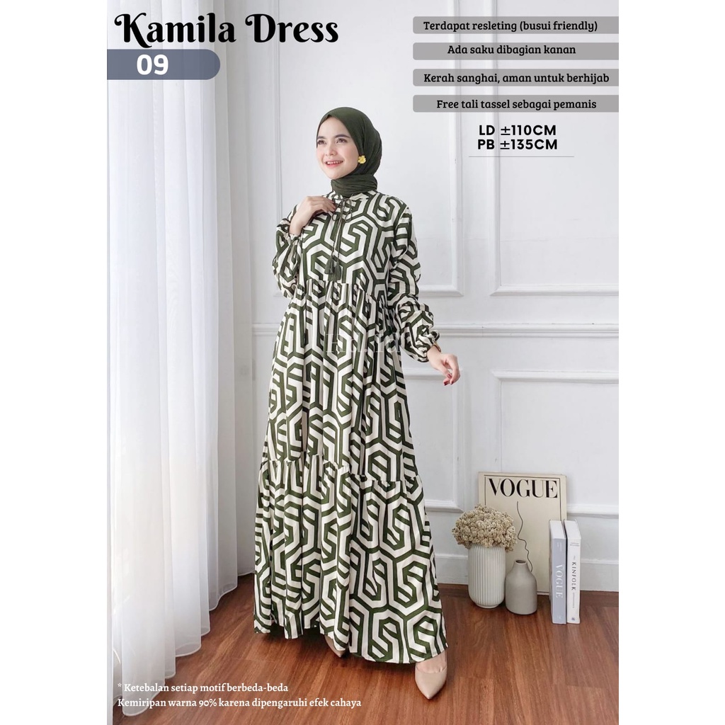 Kamila Dress Gamis Rayon By HD.ID