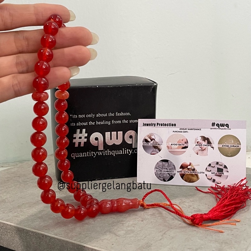 TASBIH BATU YAMAN SULAIMAN 10MM 33Butir Tasbih Tangan