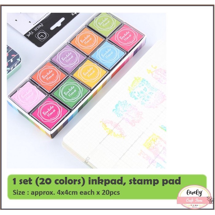 

Sale 20Colors Set Inkpad Stamp Pad 4X4Cm For Journal Scrapbooking Promo