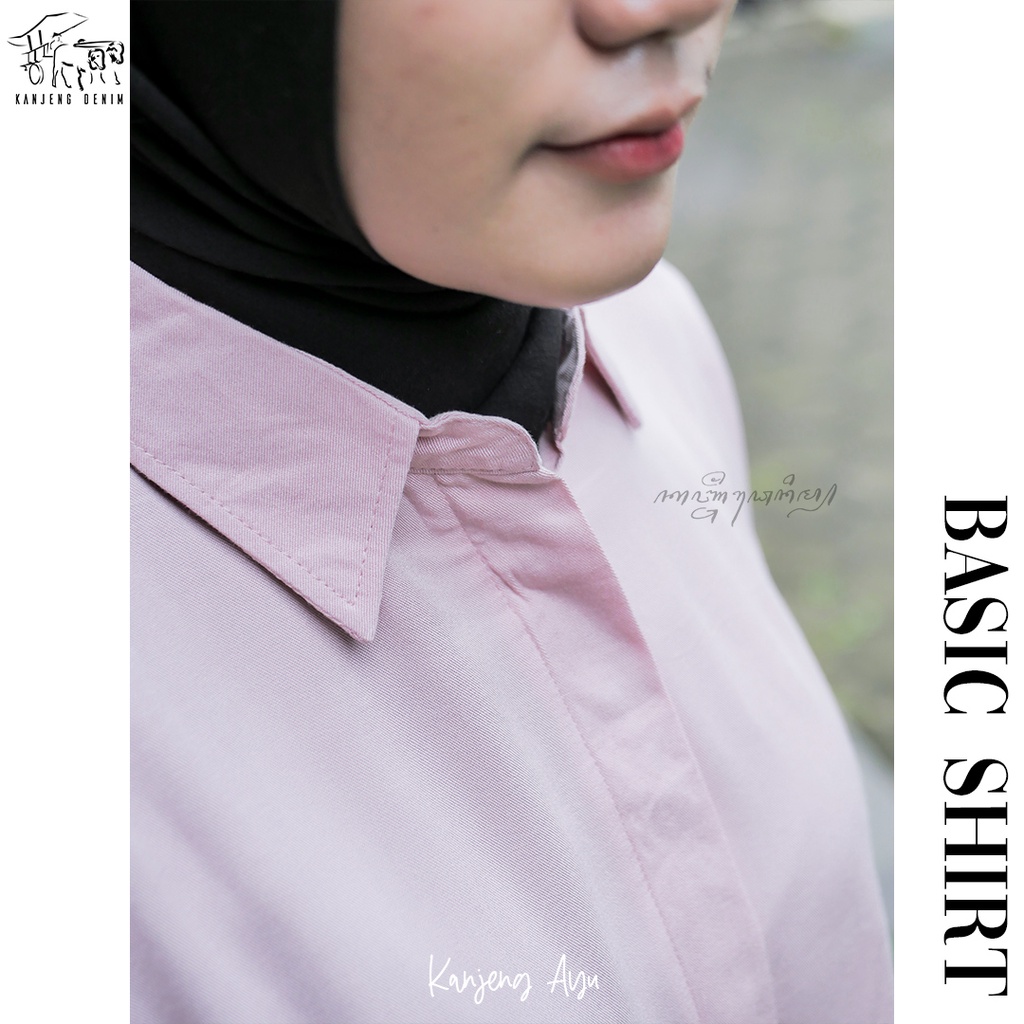 Kemeja Wanita Basic Polos Rayon Twill Premium