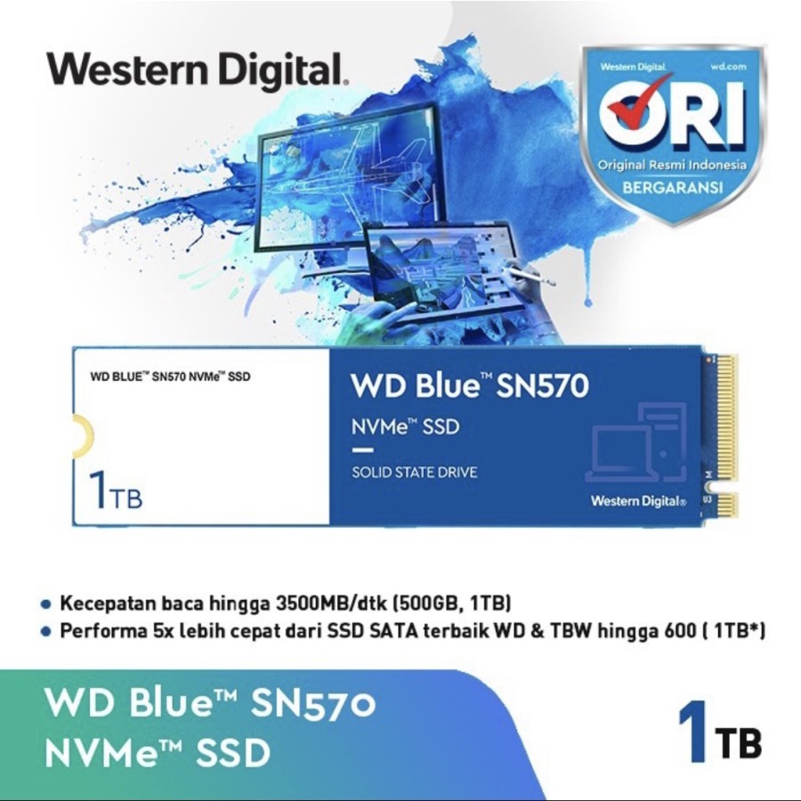 Western Digital WD Blue SSD 1TB SN570 NVME M.2 2280 PCIE 3.0 x4