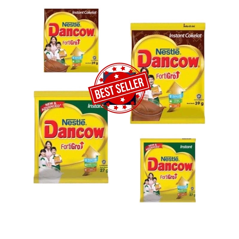 dancow fortigro coklat / dancow fortigro instant putih sachet susu bubuk renceng 27gr cokelat