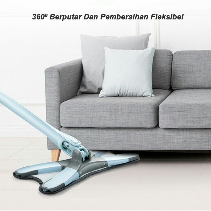 (COD) Flexible Rotary Mop / X Shape Rotary Mop / Alat Pel Praktis / Alat Pel Lantai Otomatis / Spin 