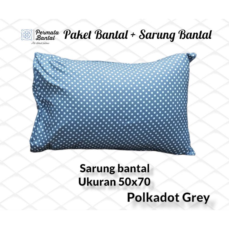 [PROMO] Paket Bantal + Sarung ukuran 50x70 Sarung Microtex Halus dan lembut