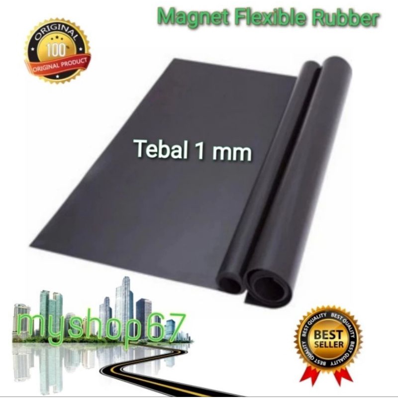 MAGNET Lembaran Karet Sheet Rubber Strip Hiasan Tempelan Kulkas Body Mobil Ukuran 60cm x 100cm Tebal 1mm