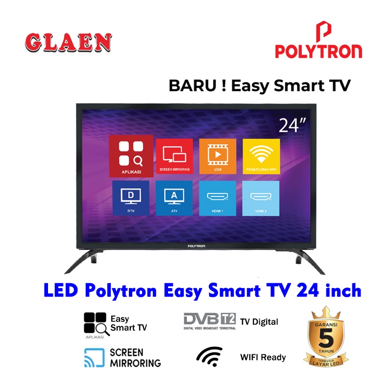 Led Polytron Easy Smart TV 24 inch | Digital TV Polytron PLD 24MV1859
