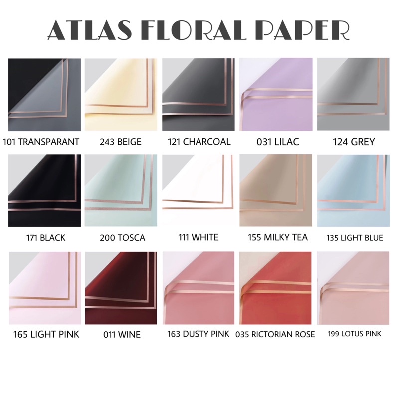 

[5 LEMBAR] Flower Wrapping Paper Motif List Emas Kertas Buket Bunga Florist