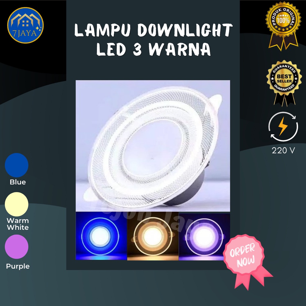 Lampu Downlight LED 3 Warna / 1 Warna