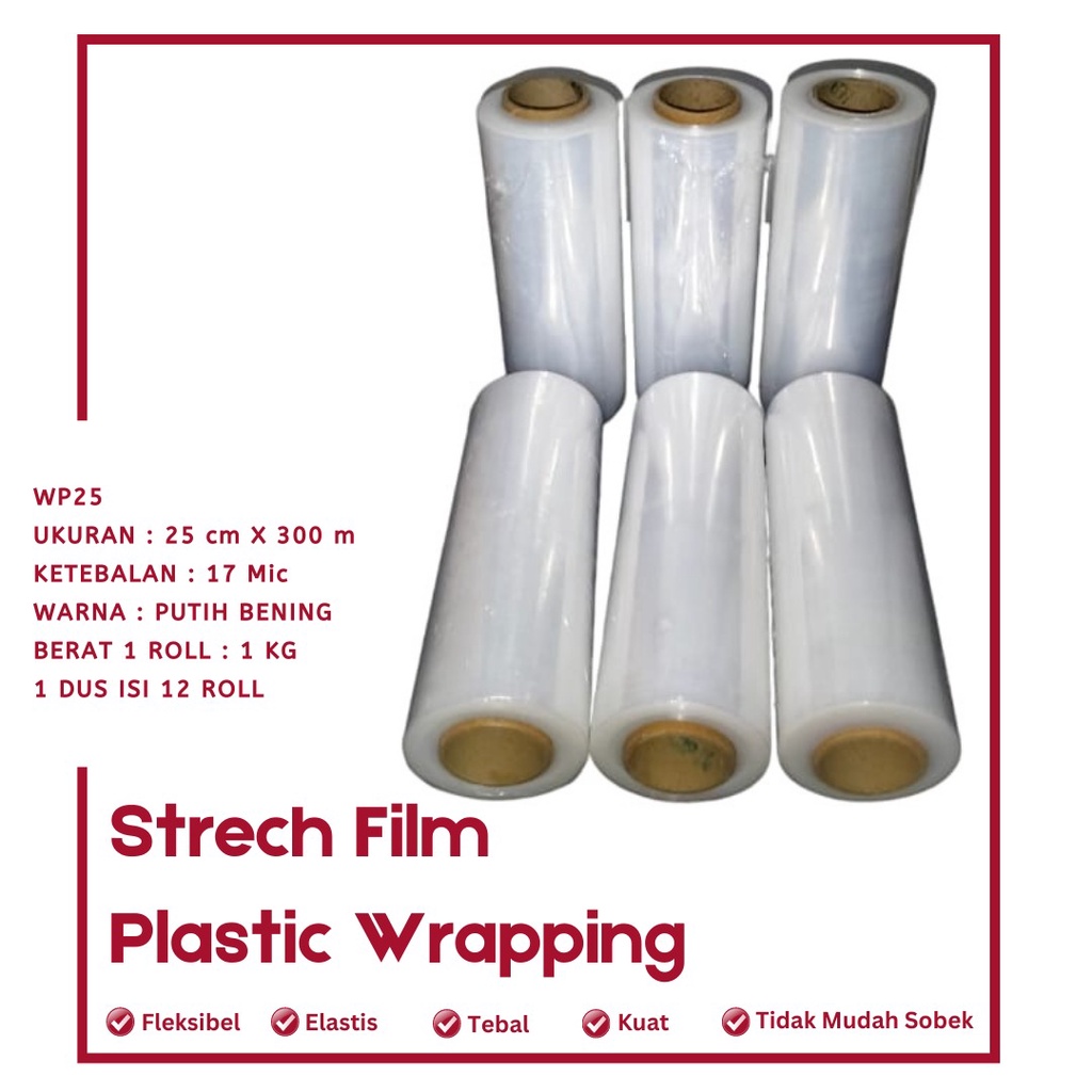 Strech Film Plastik Wrapping Plastik Wrapp (WP25-1 Roll)