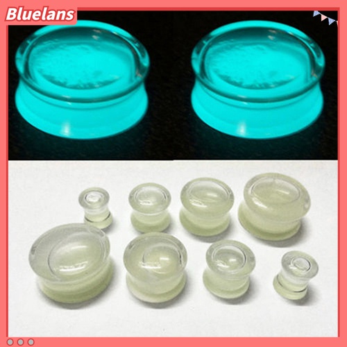 Pelebar Tindikan Telinga Model Double Flare Glow in the Dark Untuk Unisex