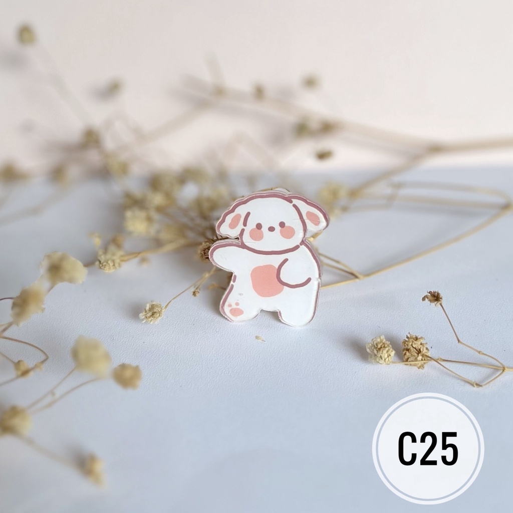 Mores Pin Akrilik Lucu Aksesoris Seri C (Animal) untuk Tas Cute Pin Brooch Pin Bros Acrylic Korean Style