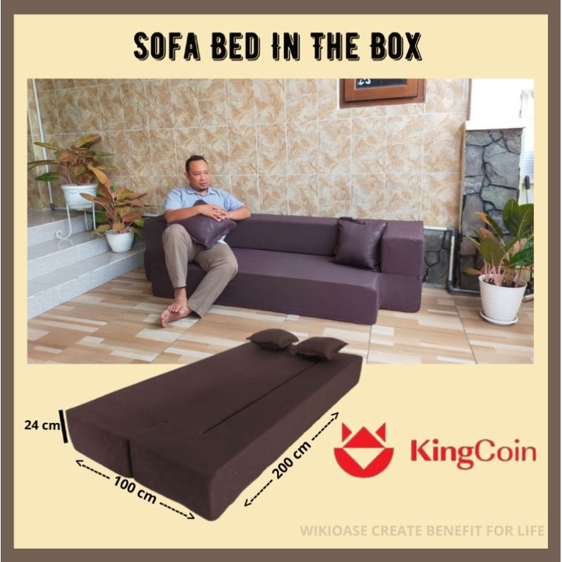 Jual Sofa Bed In The Box Kasur Lipat Sofabed Minimalis 200x100x24 cm