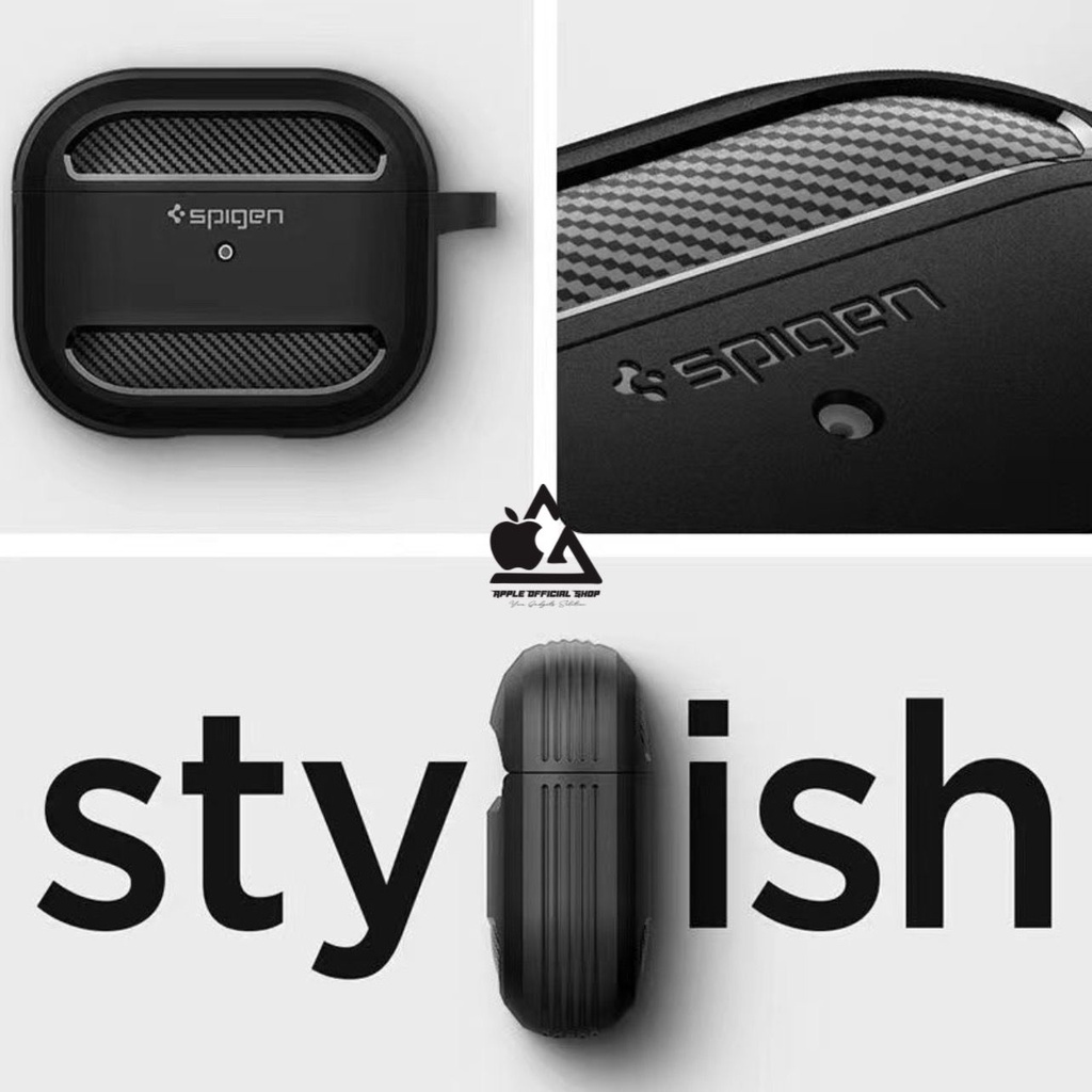 Case Airpods Spigen Rugged Armor Airpods Gen 1 2 3 PRO  Carbon Karbon Silikon Silicone Earpods Inpods Earphone Softcase Pouch Motif Keren Karakter Cartoon