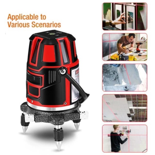 

Unik Laser Level Mesin Self Leveling 5 Line Laser Red Beam Infrared 4D Murah