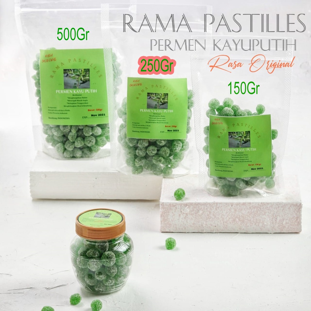 

Permen Jadul Rasa Minyak Kayu Putih Pouch 250 Gram Original dan Ekstramint Pedas Manis Rama Pastilles