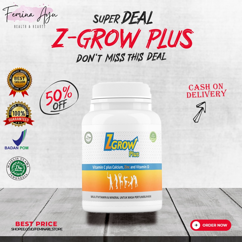 Z-Grow Plus - Peninggi Badan Terlaris / Obat Penambah Tinggi Badan / Kapsul Tinggi Badan Isi 10  - 1