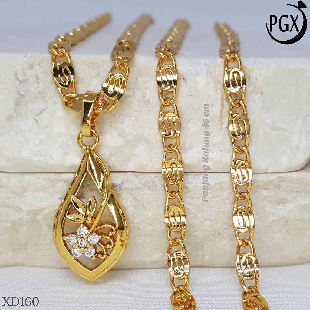 PGX Kalung Wanita Xuping Aksesoris Fashion Perhiasan Lapis Emas XD160