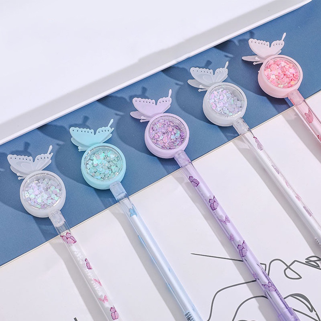 INFY - Pretty Pena Karakter Payet Gliter Bunny Lucu Black Ink Gel Pulpen Murah Gel Bolpen Gel Pastel Alat Tulis Sekolah Kantor Murah Import S045