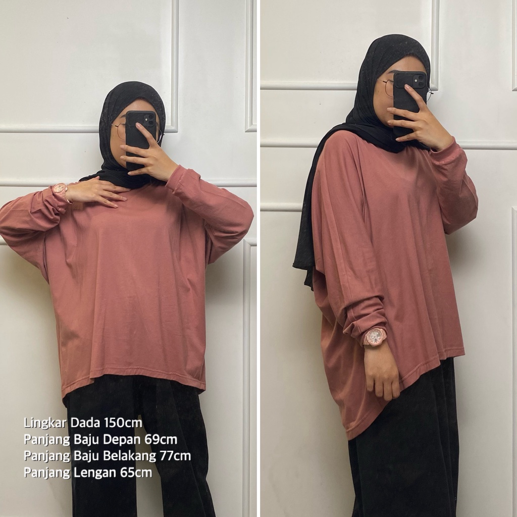 Kaos Wanita Lengan Panjang Jumbo Batwing ld 150 Super Comfy