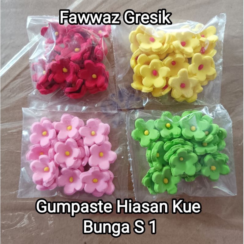 HIASAN Kue Gumpaste BUNGA isi 20pcs / KUE CAKE ICING DAISY PRIMROSE D MINI Flower GUM PASTA Confetti 20 pcs