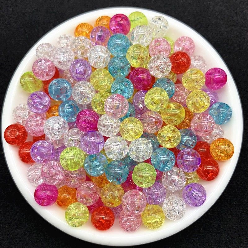Manik Ice Retak 12mm - Monte Kaca - Manik Kaca - Manik Manik Bulat 12mm - Monte Ice Retak