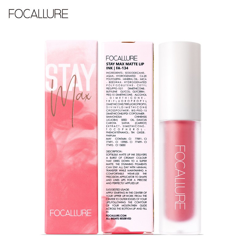 FA134 FOCALLURE STAYMAX Liquid Lipstick Matte Long Lasting Liptint Make Up Alat Kosmetik Aksesoris Kosmetik Lip Cream Ma