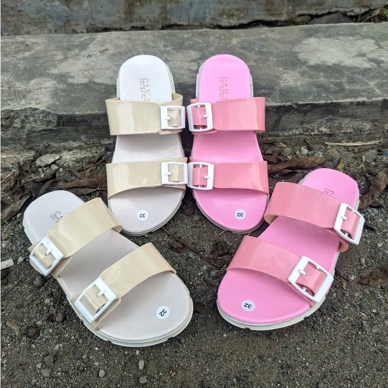 SAKAKI - Sandal Anak Perempuan Ukuran 31-35  Kasual Gesper Slip on Sendal Selop Lucu Nyaman