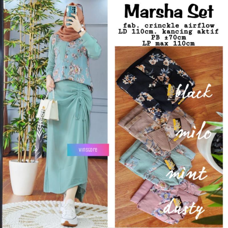 Marsha Set// Setelan Baju rok wanita//SET Baju Rok Dewasa