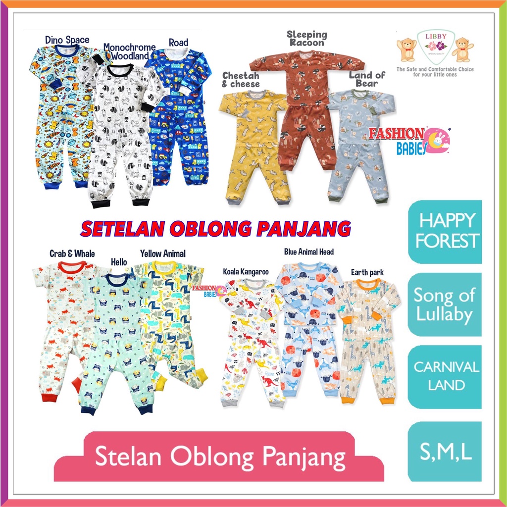 LIBBY PRINT MOTIF SETELAN PANJANG KANCING | MIX BOY GIRL HAPPY FOREST CARNIVAL ISLAND | LIBBY BABY S M L ❤ Fashionbabies ❤