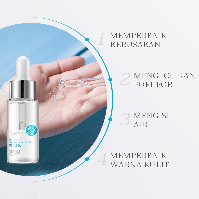 LAIKOU Hyaluronic Acid Serum Wajah Mengencangkan Pori Krim Pengencang Menghilangkan Bintik Hitam Perawatan Kulit Set