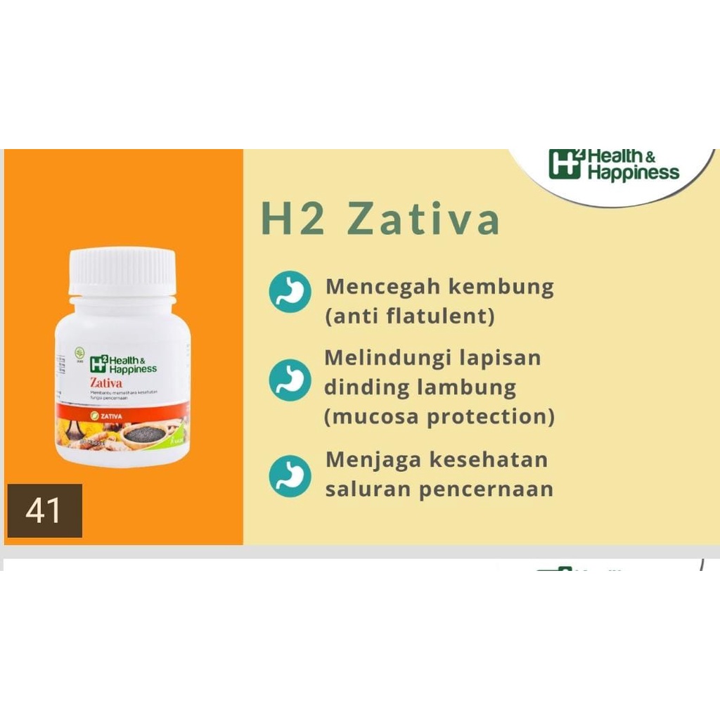 H2 HEALTH &amp; HAPPINESS ZATIVA - KESEHATAN PENCERNAAN ISI 30 CAPS