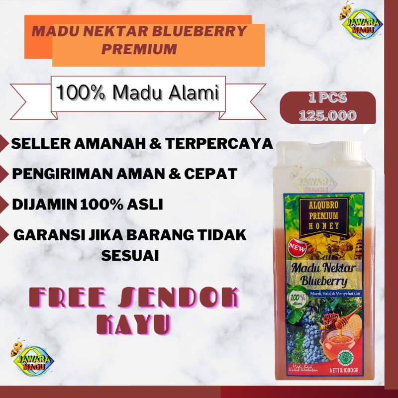 Madu Asli Murni 100% Blueberry Premium 1Kg Obat Kolesterol Al Qubro AlQubro Al-Qubro