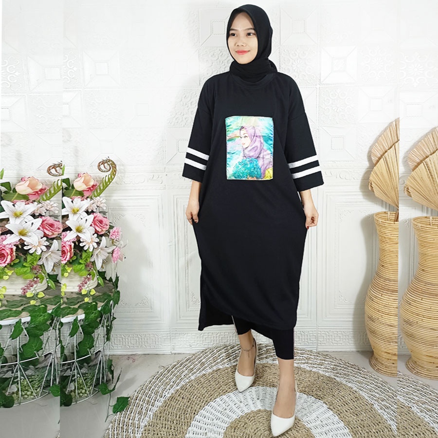 CARLINA CLOTH LONG TUNIK JUMBO WANITA SALEHA CANTIK DRESS OVERSIZE FASHION PEREMPUAN