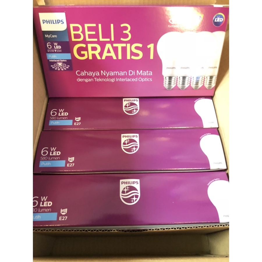 Philips led 6,5 watt unicef / Lampu Philips led paket isi 4