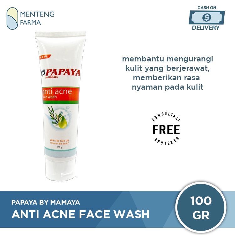 Sabun Papaya By Mamaya Anti Acne Face Wash 100 Gr - Pembersih Wajah Anti Acne