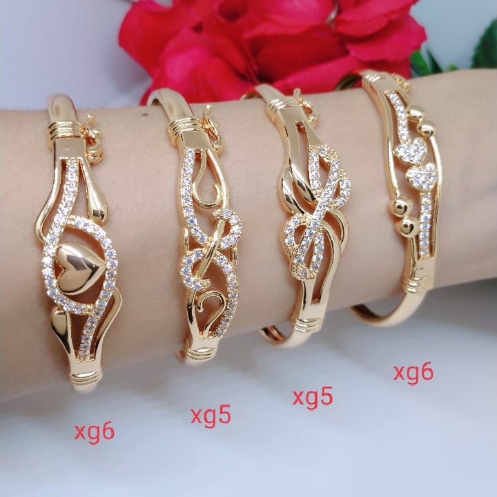 Gelang Tangan Bangle Wanita Titanium Xuping Perhiasan Aksesoris Fashion Lapis Emas Anti Luntur