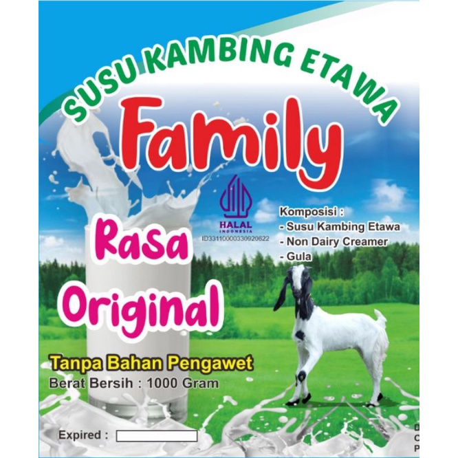 Susu Kambing Etawa Family Rasa Original 1 Kg Alufoil